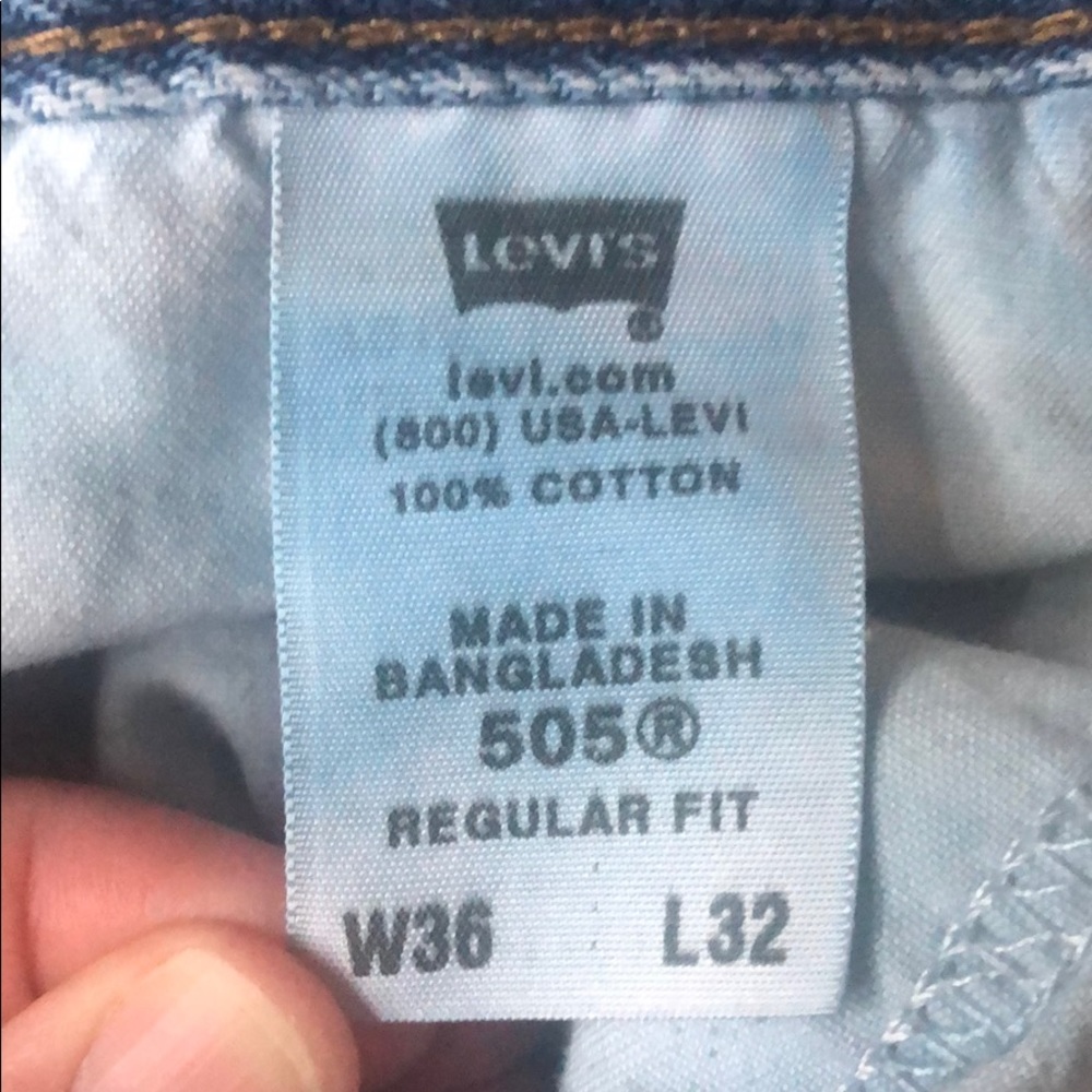 Men’s Levi’s 505 light blue jeans W36 L32 - Picture 6 of 7